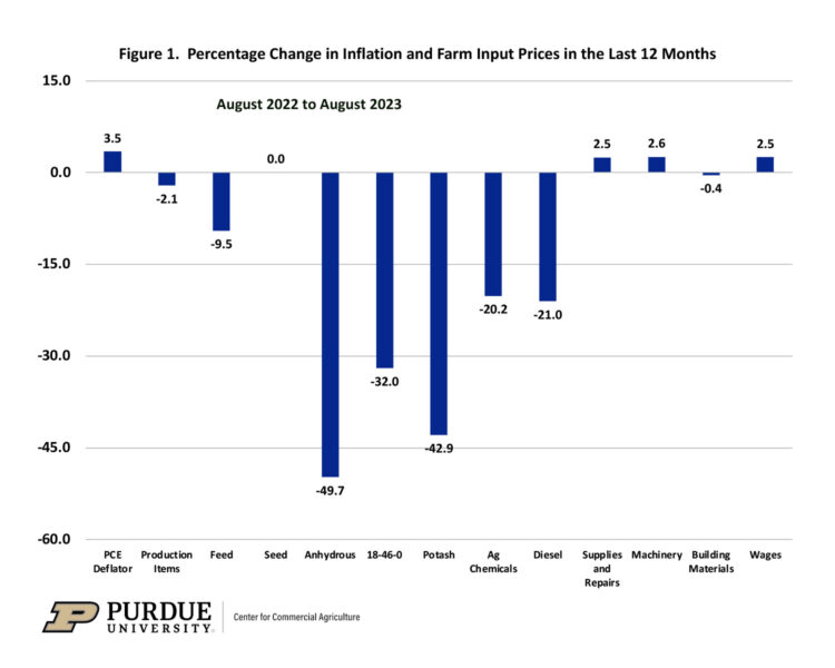 Figura 1. Porcentajes de variación de la inflación y los precios de los insumos en la economía en los últimos 12 meses