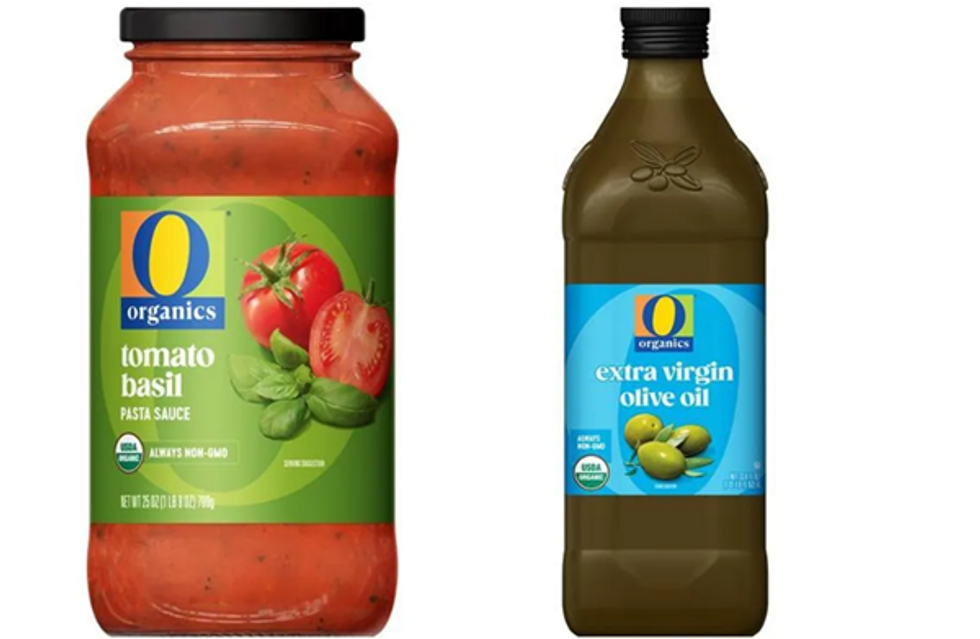 o Salsa para pasta orgánica, tomate y albahaca, aceite de oliva.