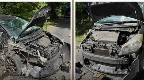 Rebecca Mason Car que estuvo involucrado en un accidente 